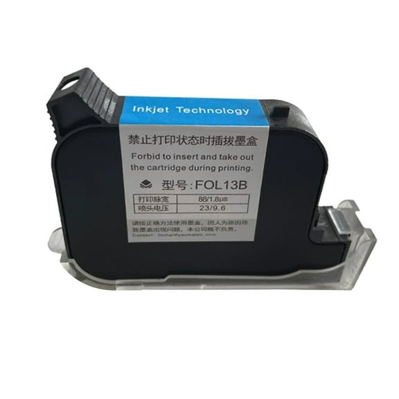 42ml Solvent Fast Drying Ink 600DPI Black Inkjet Cartridge FOL13b Repalcement Repair for Handheld Inkjet Printers