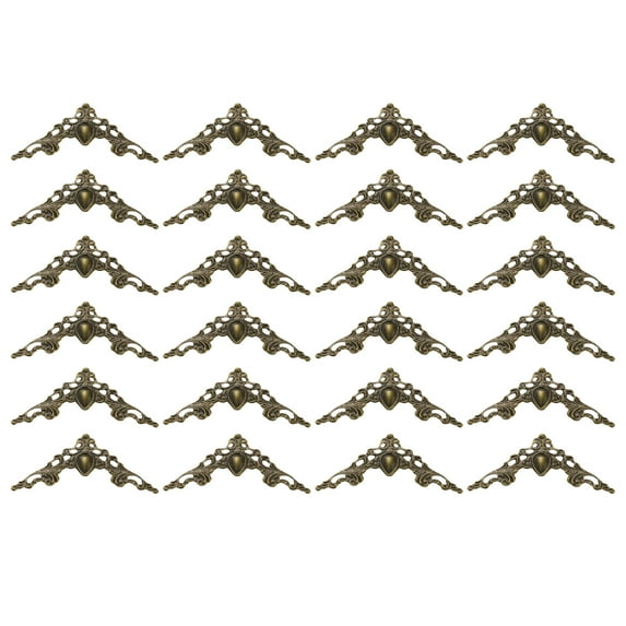 42mm Metal Book Corners, 24pcs Photo Corners Book Corners Protector Retro Metal Decorative for Crafting, Bronze