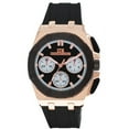 thumbnail image 1 of 42mm Montres Carlo Men's Fashion Silicone Band Dress Quartz Luxury Sports Watch (Rose Gold), 1 of 4