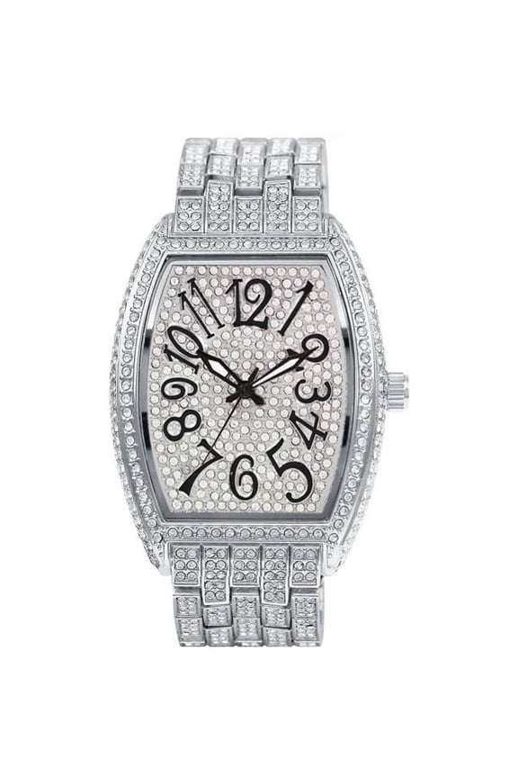 42mm Montres Carlo Modern Full Stones Fashion Luxury Women Dress Bracelet Watch (Silver)