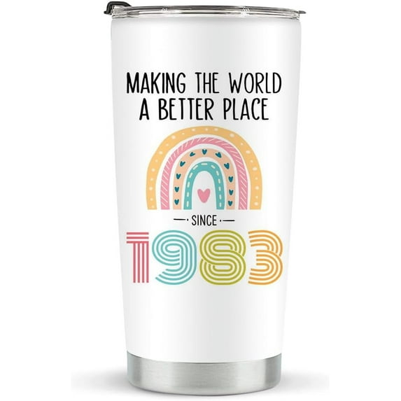 42nd Birthday Tumbler 20 oz Stainless Steel 1983 Birthday Gifts for Women, 42 Year Olds Insulated, Durable, and Classic