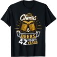 thumbnail image 1 of 42nd Birthday gift Cheers and Beers to my 42 Years T-Shirt, 1 of 4