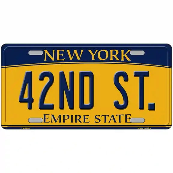 42nd St New York Metal Novelty License Plate 12" x 6" Automotive