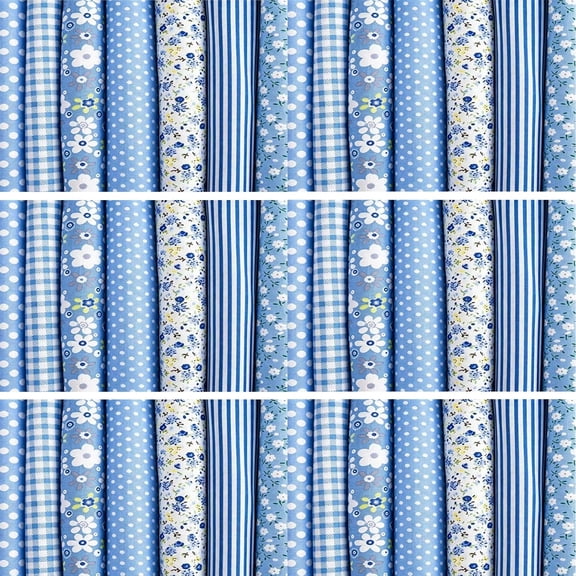 42pcs 2.5 * 44 inch Fat Quarter BundlesCotton Jelly Roll Easter Fabric Strips for Quilting Crafting Precut Patchwork for Sewing DIY Crafts (Blue)