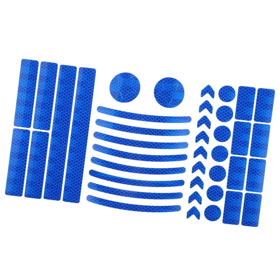 42pcs Bicycle Motorbike Reflective Safety Warning Tape Outer Reflective Strip Multi-purpose PET Blue