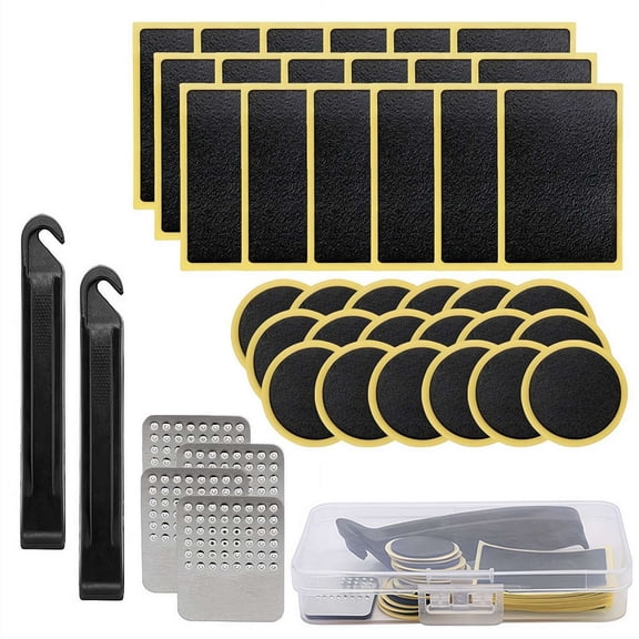 42pcs Bike Tire Repair Kit, Self-Adhesive Bike Tire Patch Kit, Bike Tool Kit with Portable Storage Box