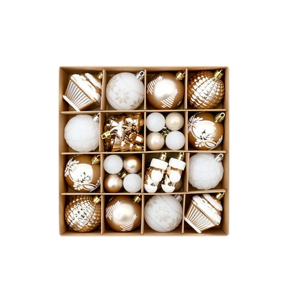 42pcs Christmas Ball Ornaments Set Xmas Tree Decorations Holiday Hanging Decor Festive Seasonal Ornaments Boxed Set Christmas Decoration Assortment
