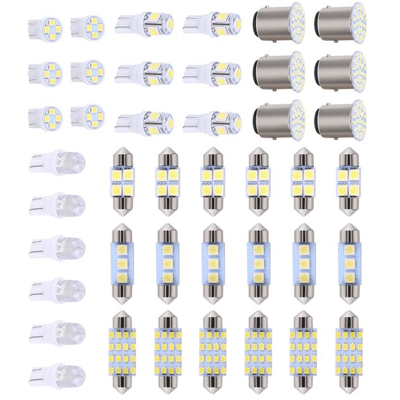 42pcs Trunk License Plate Light Car Double-Tip Reading Light Conversion Accessories Waterproof LED Compartment Light