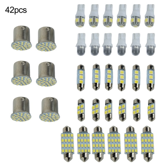 42x Car Interior LED Light for Dome Map License Plate Lamp Bulbs Kit Accessories