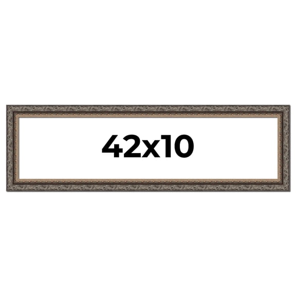 42x10 Frame Black Real Wood Picture Frame Width 2 inches | Interior Frame Depth 0.5 inches | Fitz