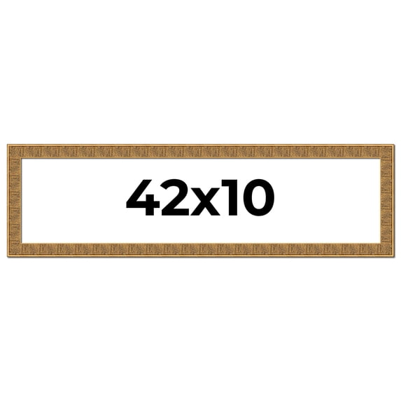 42x10 Frame Black and Gold Distressed Solid Wood Sonoma Picture Frame | 1.625 Inch Moulding Width |