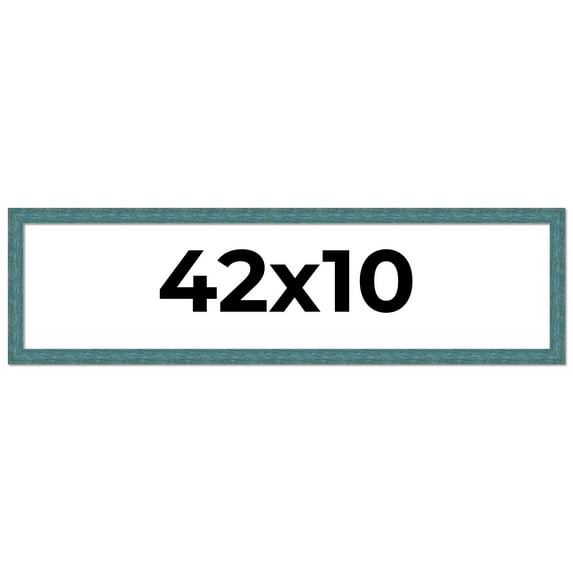 42x10 Frame Blue Rustic Barnwood Solid Wood Picture Frame Width 1.25 Inches | Interior Depth 0.5