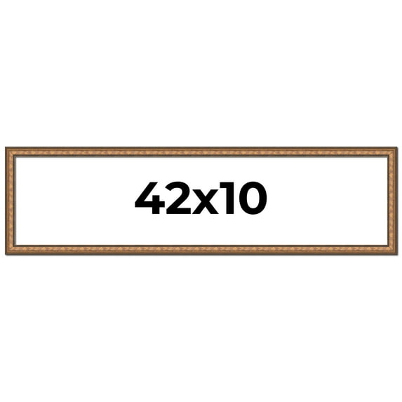 42x10 Frame Gold Real Wood Picture Frame Width 1.25 inches | Interior Frame Depth 0.5 inches |