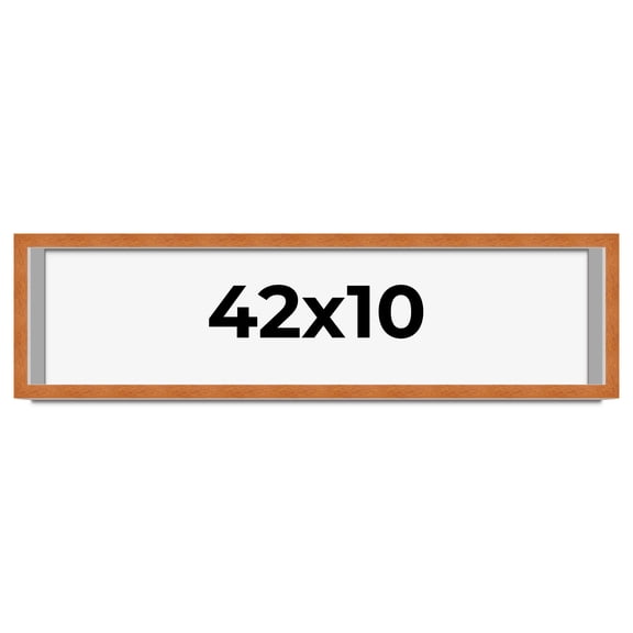 42x10 Frame Honey Pecan Brown Picture Frame - Modern Photo Frame Includes UV Acrylic Shatter Guard