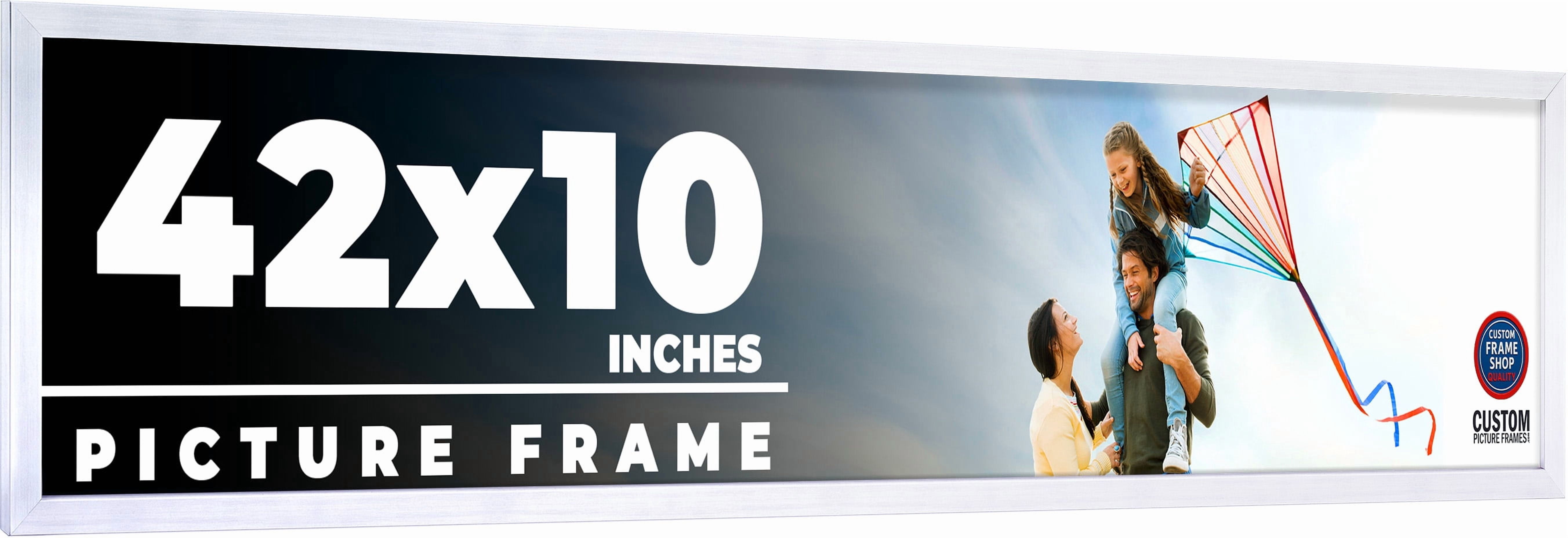42x10 Frame Silver Real Wood Picture Frame Width 0.75 inches | Interior ...