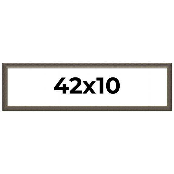 42x10 Frame Silver Real Wood Picture Frame Width 1.25 Inches | Interior Frame Depth 0.5 Inches |