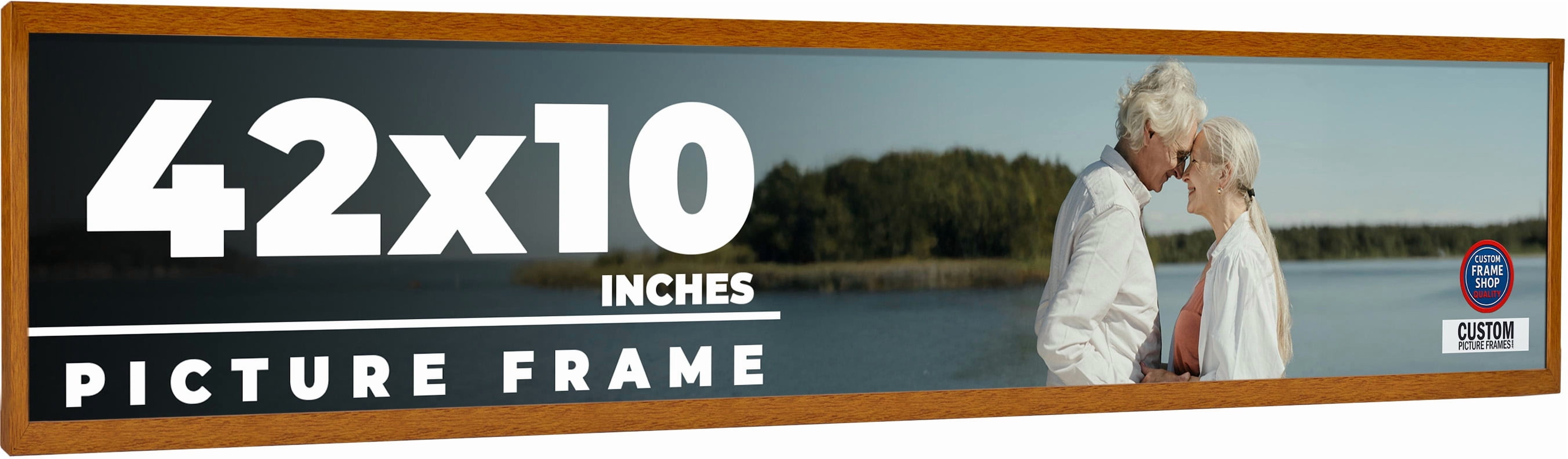 42x10 Honey Brown Real Wood Picture Frame Width 0.75 inches | Interior ...