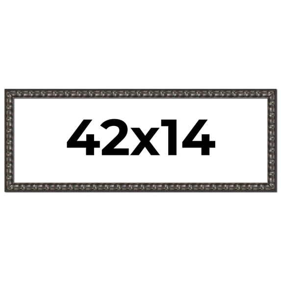 42x14 Frame Black-Brown Medieval Solid Wood Picture Frame | 1.5 Inch Moulding Width | Gotham