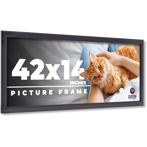 42x14 Frame Black Passaggi Solid Wood Picture Frame Width 1.5 Inches | Interior Depth 0.5 Inches |