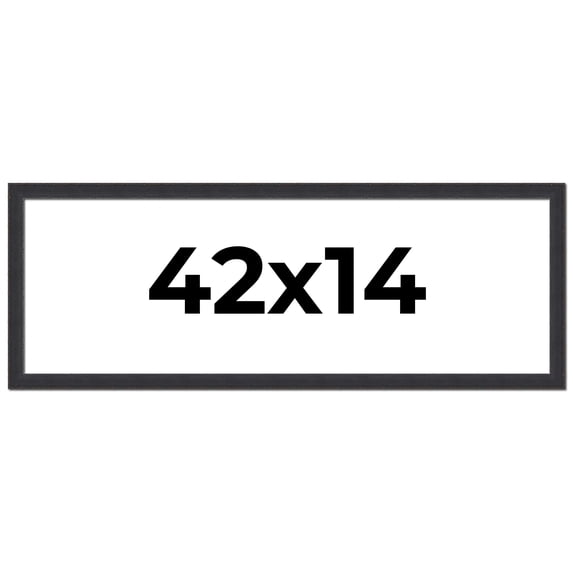 42x14 Frame Black Real Wood Picture Frame Width 1.25 Inches | Interior Frame Depth 0.5 Inches |