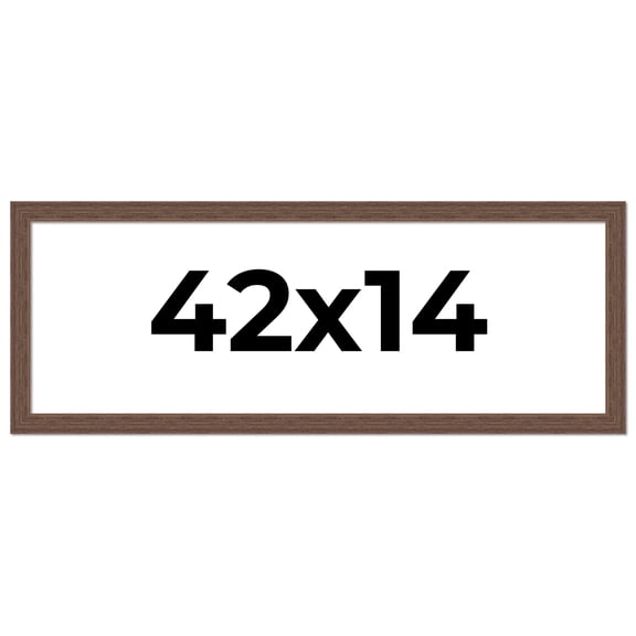 42x14 Frame Brown Distressed Barnwood Picture Frame | Rustic Farmhouse Photo Frame Includes UV
