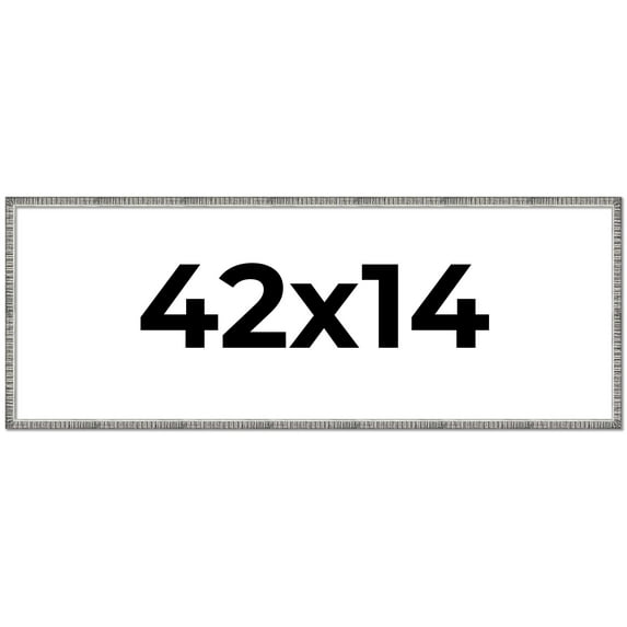42x14 Frame Silver Picture Frame - Complete Modern Photo Frame Includes UV Acrylic Shatter Guard