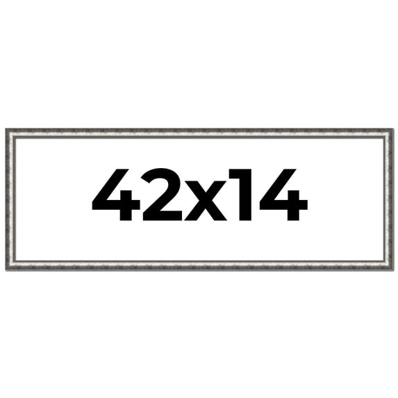 42x14 Frame Silver Real Wood Picture Frame Width 1.125 Inches | Interior Frame Depth 0.5 Inches |
