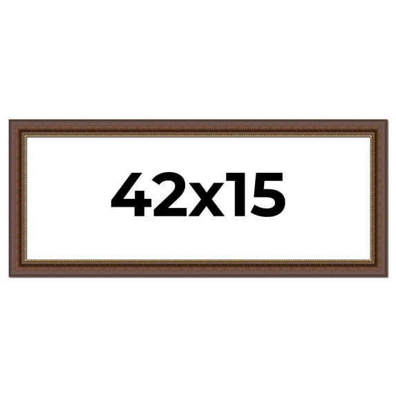 42x15 Copper and Brown Real Wood Picture Frame Width 2 inches | Interior Frame Depth 0.5 inches |