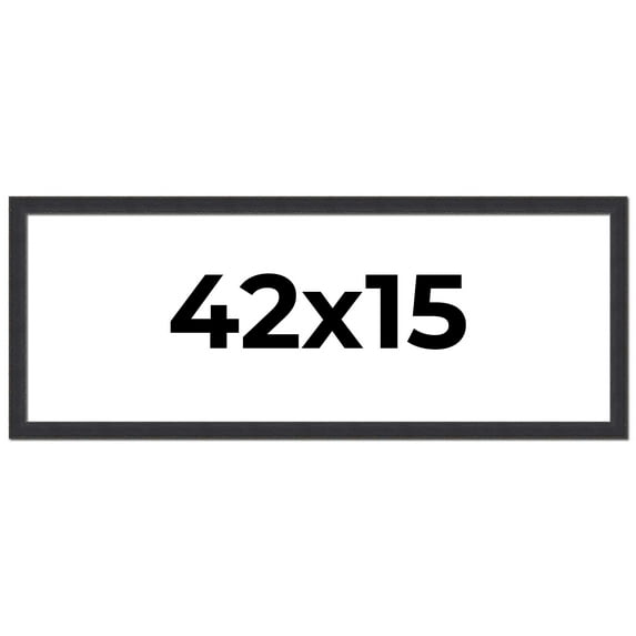 42x15 Frame Black Real Wood Picture Frame Width 1.25 Inches | Interior Frame Depth 0.5 Inches |