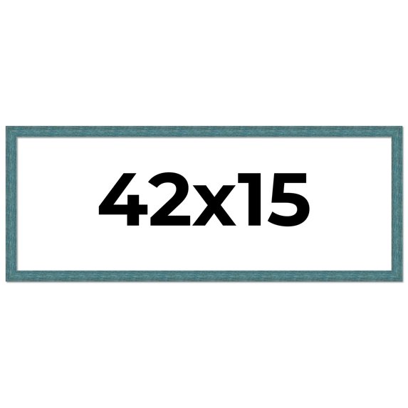 42x15 Frame Blue Rustic Barnwood Solid Wood Picture Frame Width 1.25 Inches | Interior Depth 0.5