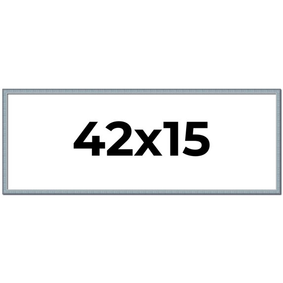 42x15 Frame Blue Scuffed Farm Board Solid Wood Picture Frame Width 0.75 Inches | Interior Depth 0.5