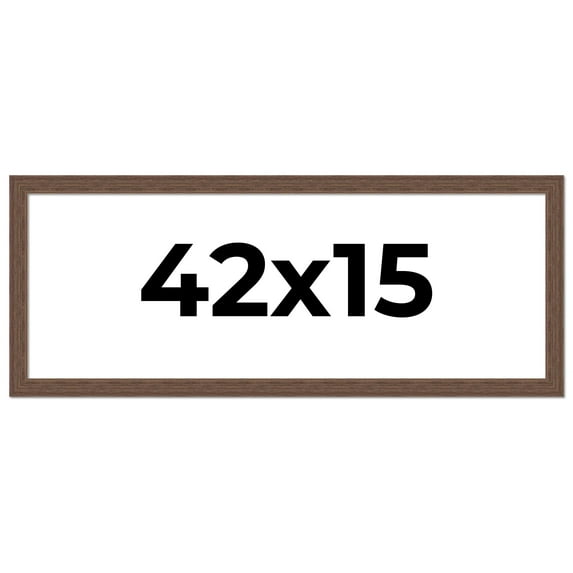 42x15 Frame Brown Distressed Barnwood Picture Frame | Rustic Farmhouse Photo Frame Includes UV