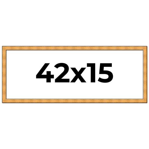 42x15 Frame Gold Rustic Solid Wood Picture Frame | 1.25 Inch Wide Moulding | Rustique Gold