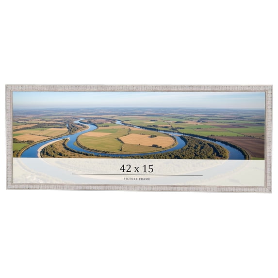 42x15 Frame White Real Wood Picture Frame Width 0.75 inches | Interior Frame Depth 0.5 inches |