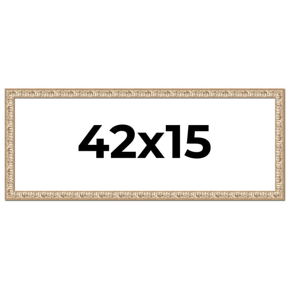 42x15 Frame White Real Wood Picture Frame Width 1.5 inches | Interior Frame Depth 0.5 inches |