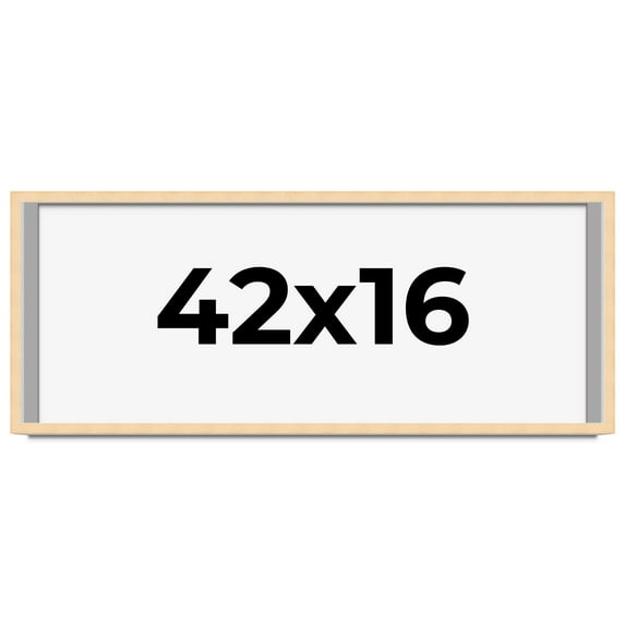 42x16 Frame Beige Real Wood Picture Frame Width 0.75 inches | Interior Frame Depth 0.5 inches |