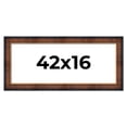 thumbnail image 1 of 42x16 Frame Brown Walnut Gold Ornate Trim Solid Wood Plein Air Picture Frame | 3 Inch Moulding, 1 of 8