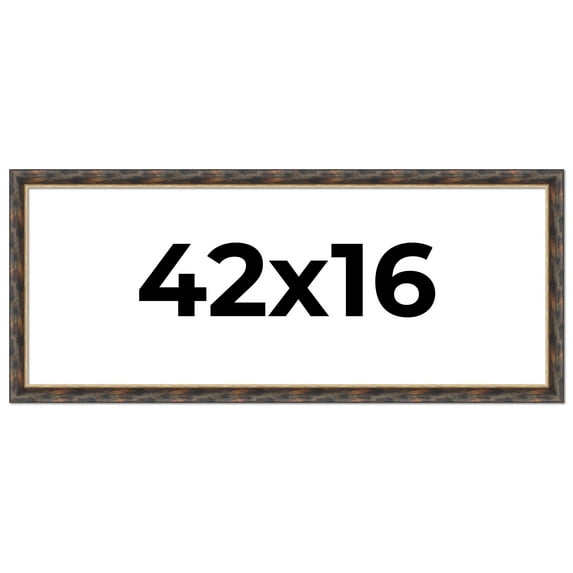 42x16 Frame Gold Real Wood Picture Frame Width 1.5 inches | Interior Frame Depth 0.5 inches |