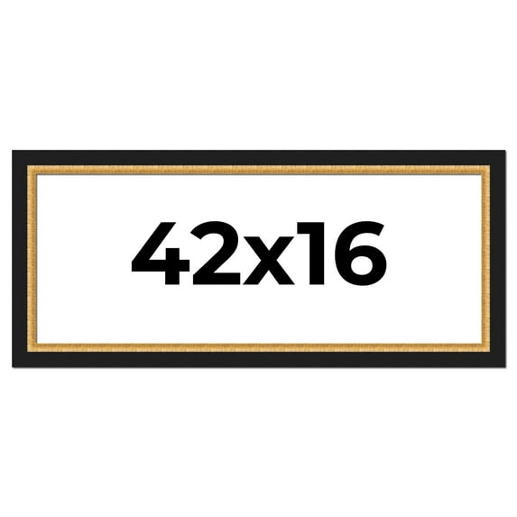 42x16 Frame Gold Real Wood Picture Frame Width 2.25 Inches | Interior Frame Depth 0.5 Inches |