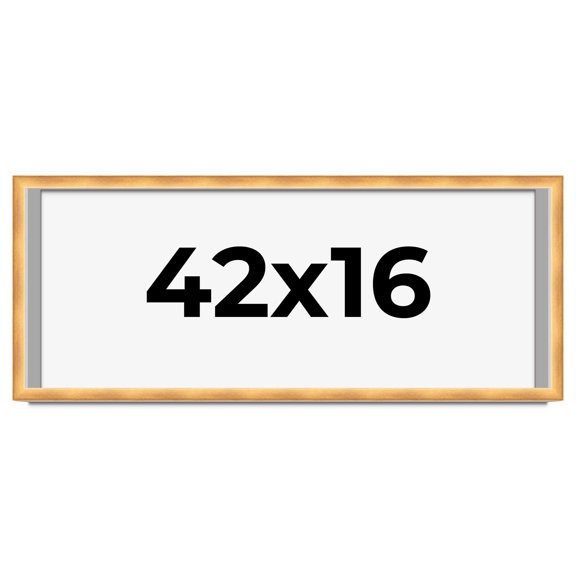 42x16 Shadow Box Bronze Cross-Brushed Display Frame | 1.625 Inches Deep Solid Wood | UV Resistant