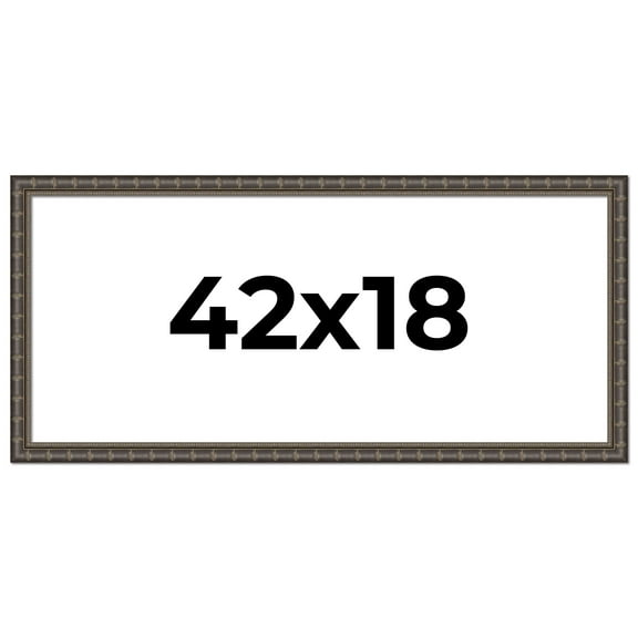 42x18 Frame Black Bamboo Solid Wood Picture Frame Width 1.5 Inches | Interior Frame Depth 0.5