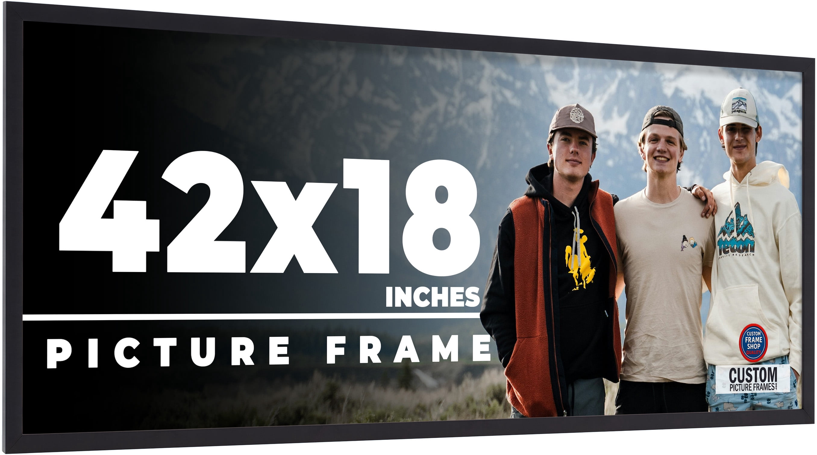 42x18 Frame Black Real Wood Picture Frame Width 0.75 inches | Interior ...