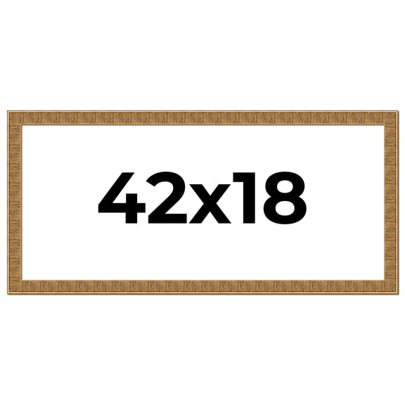 42x18 Frame Black and Gold Distressed Solid Wood Sonoma Picture Frame | 1.625 Inch Moulding Width |