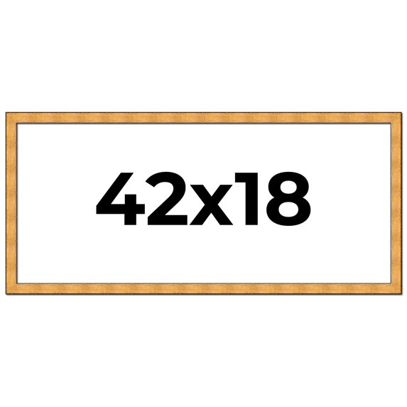 42x18 Frame Gold Rustic Solid Wood Picture Frame | 1.25 Inch Wide Moulding | Rustique Gold