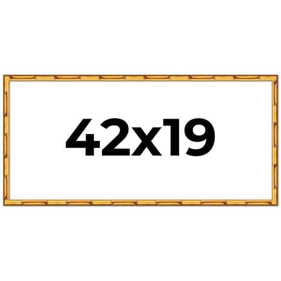 42x19 Frame Gold Bamboo Picture Frame - Complete Modern Photo Frame Includes UV Acrylic Shatter