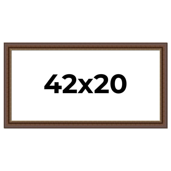 42x20 Copper and Brown Real Wood Picture Frame Width 2 inches | Interior Frame Depth 0.5 inches |