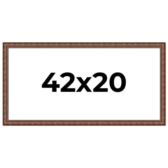 42x20 Dark Brown Bamboo Real Wood Picture Frame Width 1.5 inches | Interior Frame Depth 0.5 inches