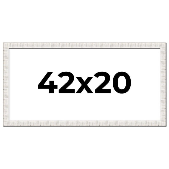 42x20 Frame White Sonoma Rustic Wood Picture Frame | 1.5 Inch Moulding Width | Complete with UV