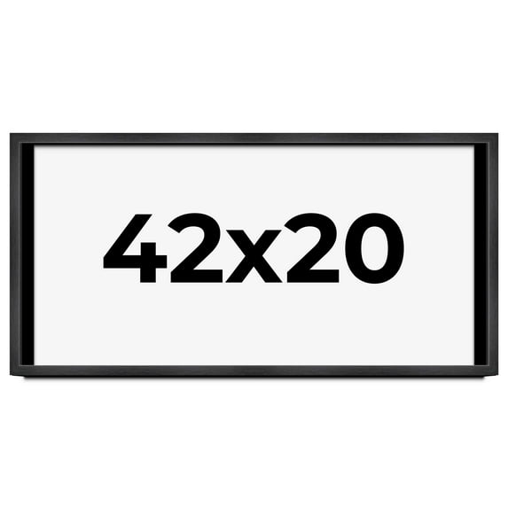 42x20 Shadow Box Frame Grey Charcoal Black | 0.875 Inches Deep | Wood Shadowbox Display Frame | UV