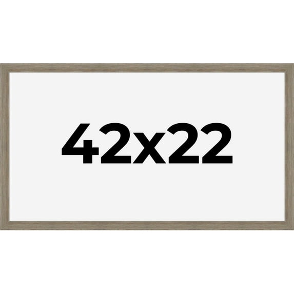 42x22 Frame Gray Barnwood Rustic Solid Wood Picture Frame | 1.5 Inch Moulding Width | Includes UV